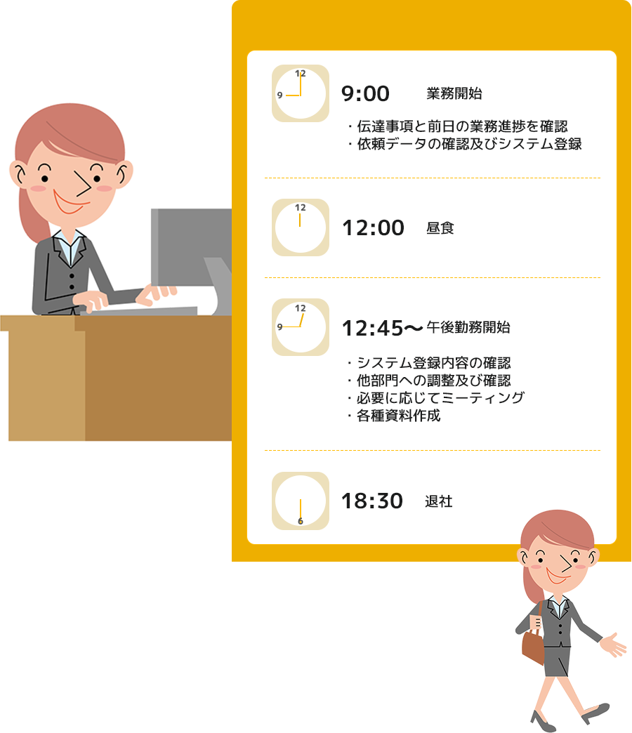 入社9年目Y主任の1日のスケジュール